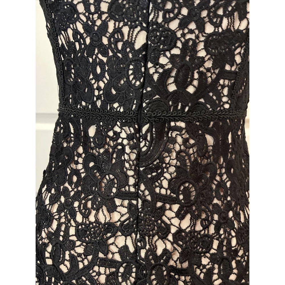 Few Moda Black Crochet Dress Womens Size Small Wedding Prom sleeveless mini - Picture 4 of 6